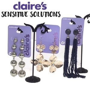 (3) Claire’s Fashion Long Dangle Earrings- L13